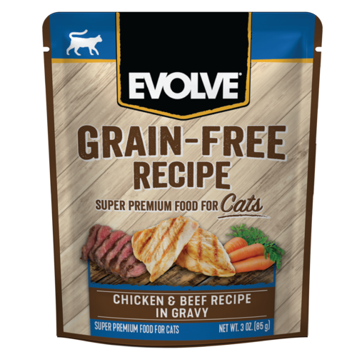 Alimento Húmedo para Gatos - Evolve Grain Free Pollo y Res x 85 gr