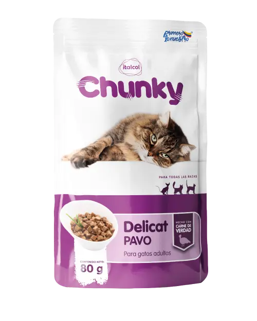 Alimento Húmedo Gatos - Chunky Delicat Trozos de Pavo