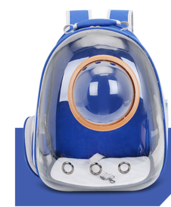 MORRAL TRANSPARENTE CON CAPSULA COLOR AZUL