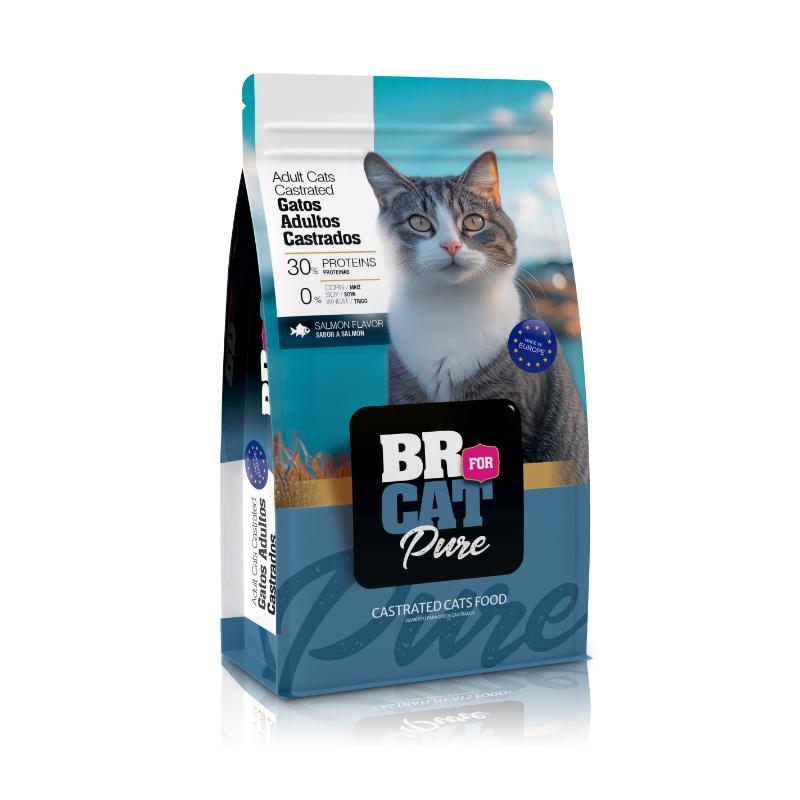 Alimento Seco para Gatos - Br For Cat Pure Adultos Castrados Salmón