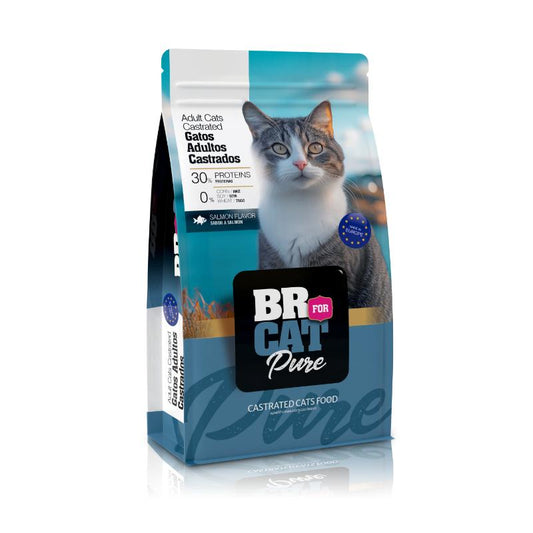 Alimento Seco para Gatos - Br For Cat Pure Adultos Castrados Salmón
