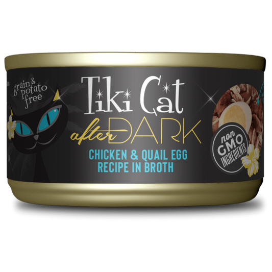 Alimento Húmedo para Gatos - Tiki Cat After Dark Pollo y Huevo de Codorniz x 80 gr