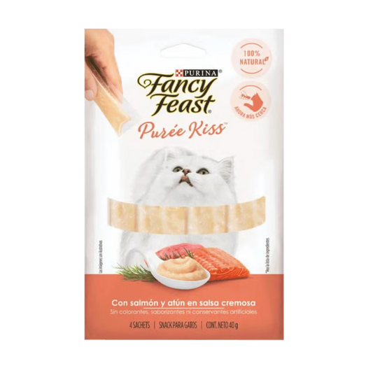 Snack para Gato - Fancy Feast Puree Kiss con Atun y Salmon