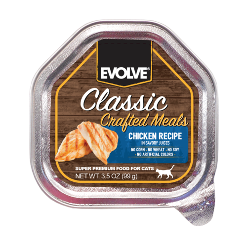Alimento Húmedo para Gatos - Evolve Classic Crafted Meals Pollo x 99 gr
