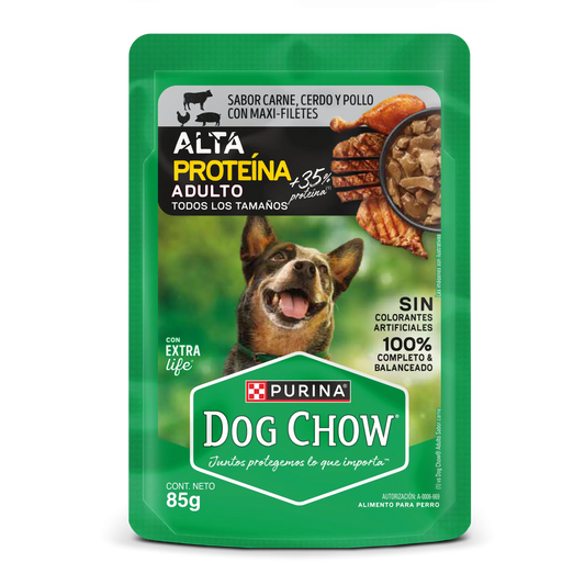 Alimento Húmedo para Perros - Dog Chow Adulto Alta Proteína 85 gr