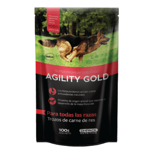Alimento Húmedo Perros - Agility Gold Trozos de Carne de Res - 100 gr