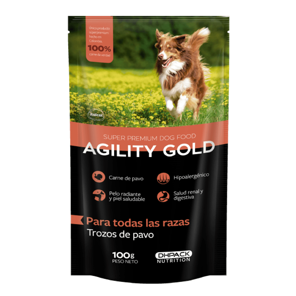 Alimento Húmedo Perros - Agility Gold Trozos de Pavo - 100 gr