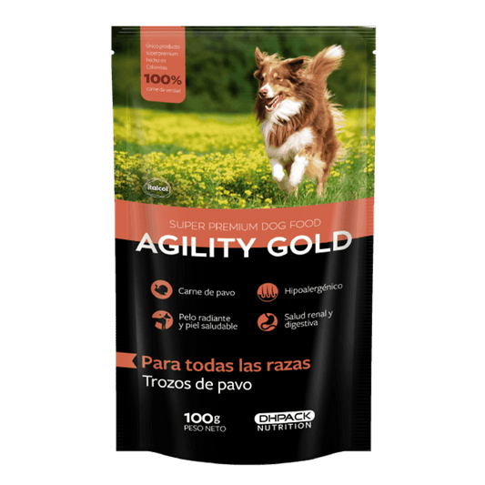 Alimento Húmedo Perros - Agility Gold Trozos de Pavo - 100 gr