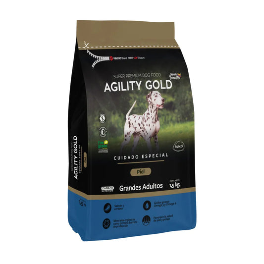 Alimento Seco Perros - Agility Gold Grandes Adultos Piel