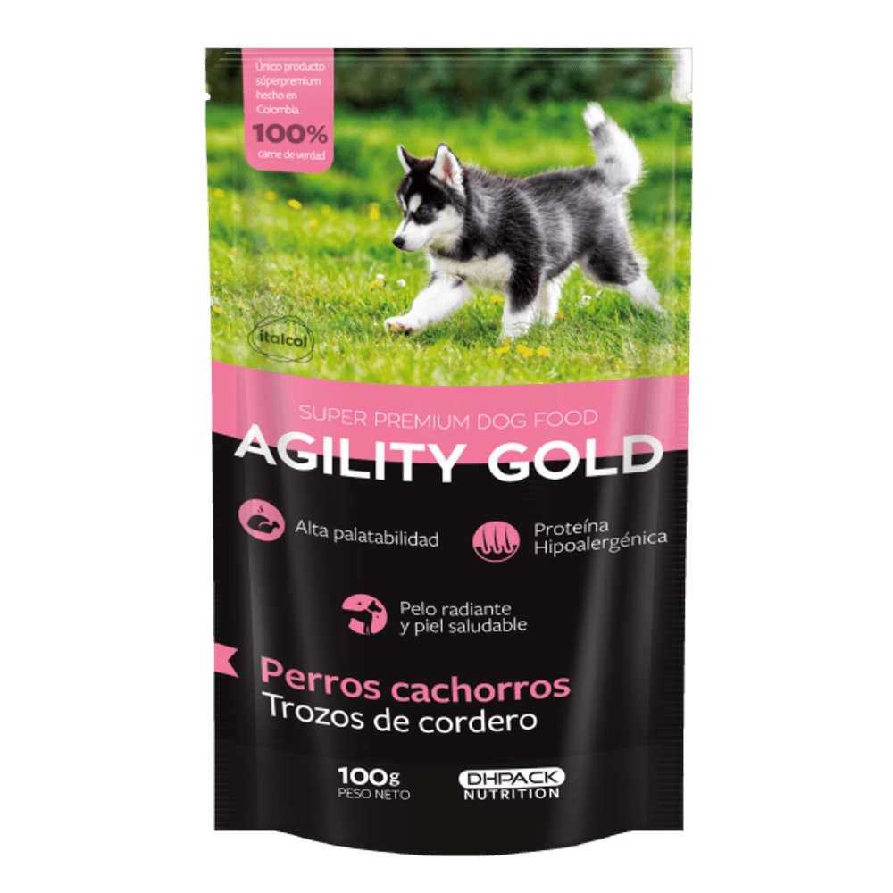 Alimento Húmedo Perros - Agility Gold Cachorros Trozos de Cordero - 100 gr