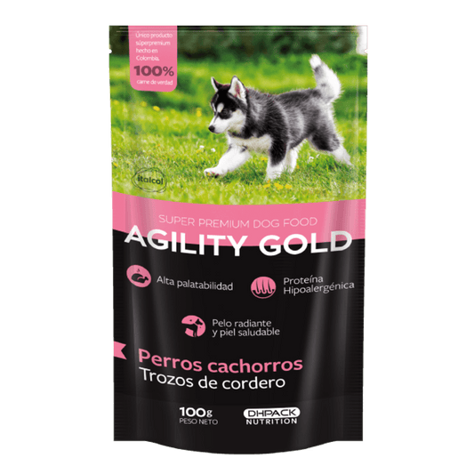 Alimento Húmedo Perros - Agility Gold Cachorros Trozos de Cordero - 100 gr