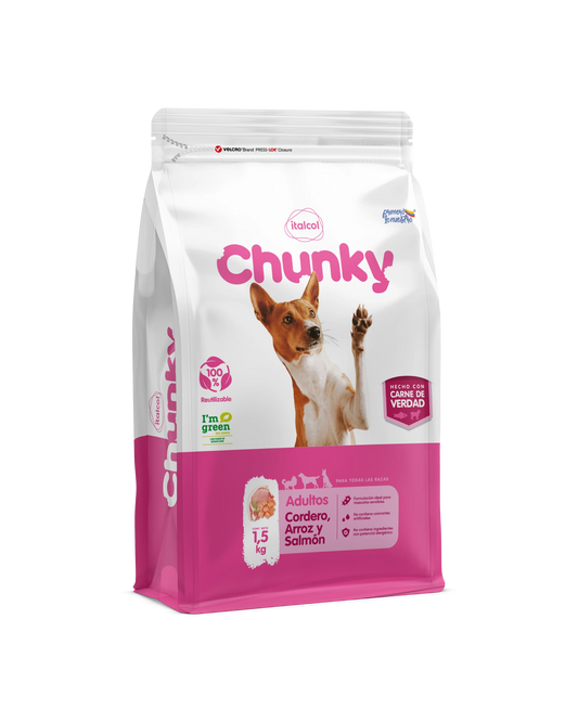 Alimento Seco para Perros - Chunky Adultos Cordero, Arroz y Salmón