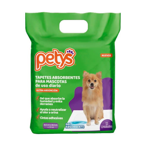 Tapetes Absorbentes para Mascotas - Petys Medianos y Pequeños x 12 Und