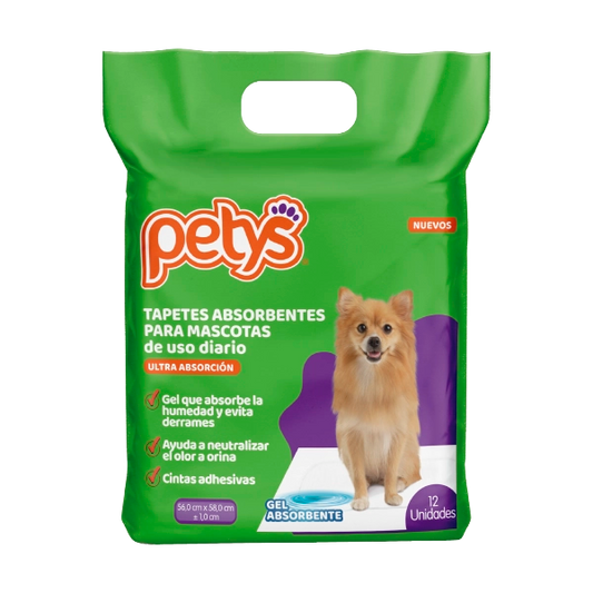 Tapetes Absorbentes para Mascotas - Petys Medianos y Pequeños x 12 Und