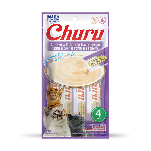 Snack para Gatos - Churu Pollo con Camarones x 4 Unidades