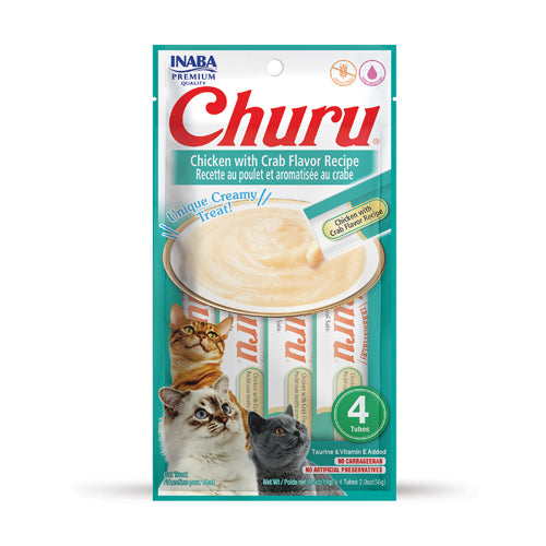Snack para Gatos - Churu Pollo y Cangrejo x 4 Unidades