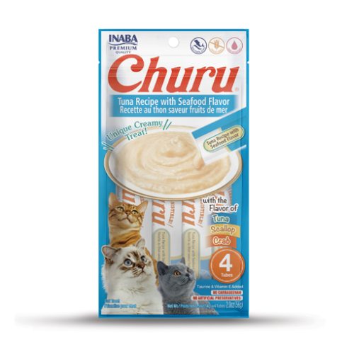Snack para Gatos - Churu Atún con Mariscos x 4 Unidades