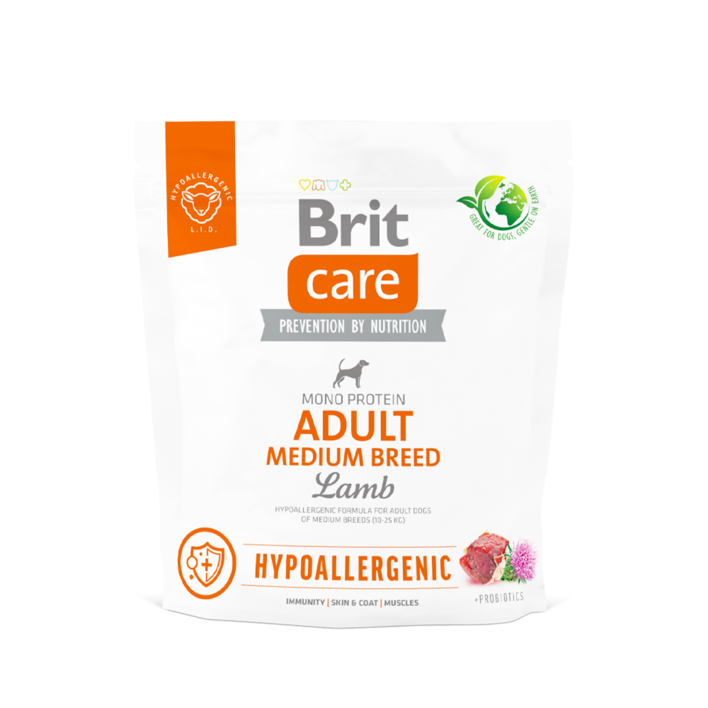 Alimento Seco para Perro - Brit Care Hypoallergenic Adult Medium Breed Lamb