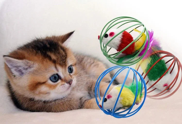 Juguete Gatos - Pelota metálica con ratón