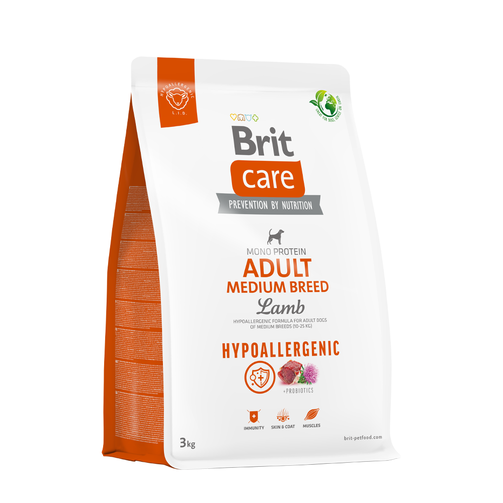 Alimento Seco para Perro - Brit Care Hypoallergenic Adult Medium Breed Lamb