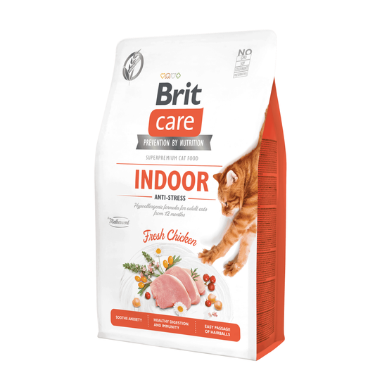 Alimento Seco para Gato - Brit Care Indoor Anti Stress Fresh Chicken