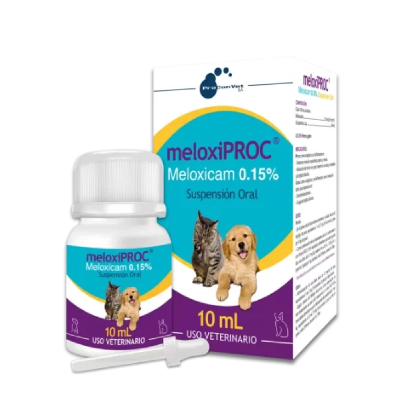 Medicamento para Mascotas - Meloxiproc 0,15% 10 ml