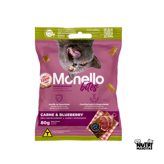 Snack para Gato - Monello Bites Inmunidad Carne y Arándanos