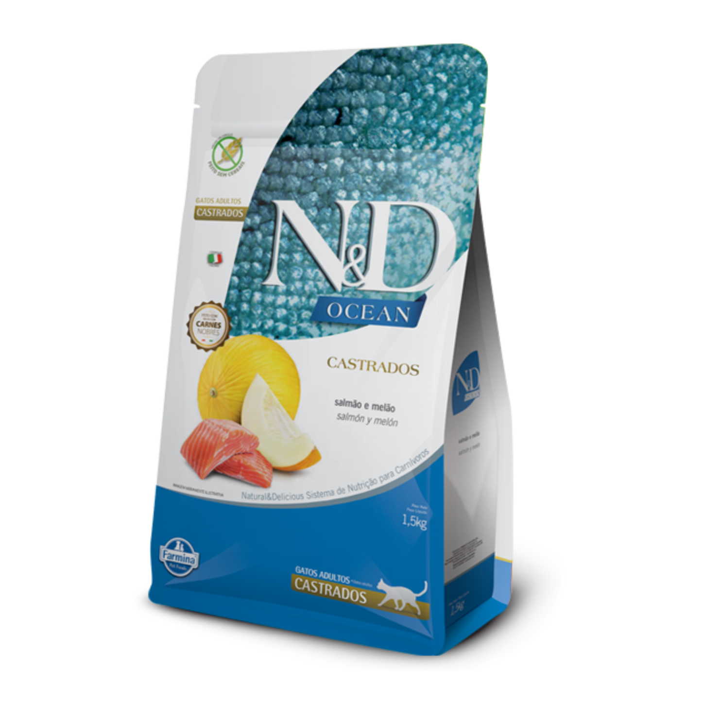 Alimento Seco para Gato - N&D Ocean Salmón y Melón Adultos Castrados
