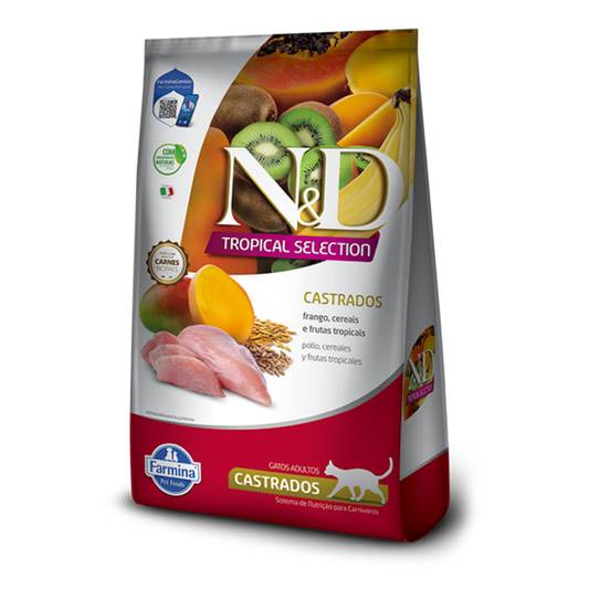 Alimento Seco para Gato - N&D Tropical Selection Adultos Castrados Pollo
