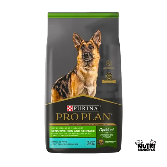 Alimento Seco para Perro - Pro Plan Sensitive Skin and Stomach Razas Medianas y Grandes