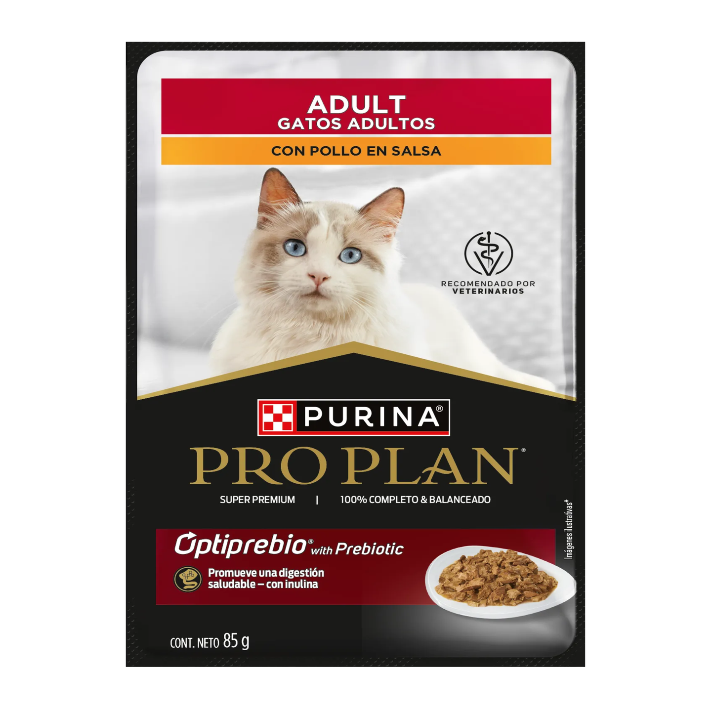Alimento Húmedo para Gato - Pro Plan Gatos Adultos con Pollo en Salsa 85 gr