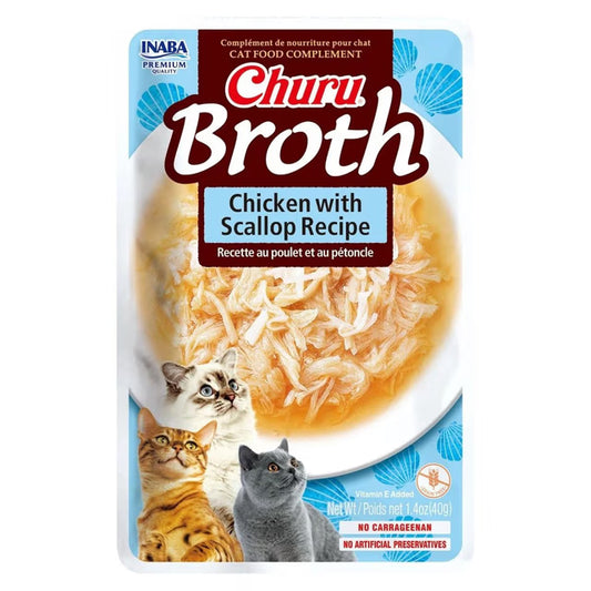 Snack para Gato - Churu Broth Chicken with Scallop Recipe 40 gr